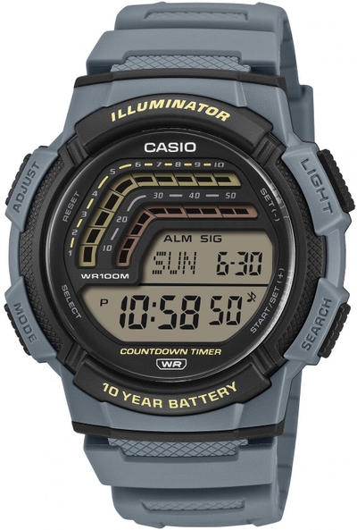 Ora digjitale Casio WS-1800-2AVEF, 45mm, rezistente ndaj ujit 100m, blu