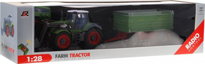 Lodër traktor me telekomandë Shuchuang Farm Tractor, 1:28, me rimorkio, jeshil