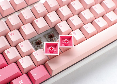 Tastierë gaming Ducky One 3 Gossamer TKL, mekanike MX Red, rozë