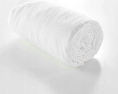 Çarçaf fitted me goma pambuk gauze, 140x190 cm, për dyshek dopio, njëngjyrësh