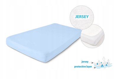 Çarçaf i papërshkueshëm BabyMatex Waterproof Sheet JERSEY, 80x160x10 cm, set 24 copë, blu