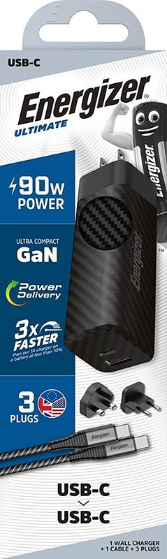 Karikues muri Energizer Ultimate PD 90W, GaN, USB‑C, i zi