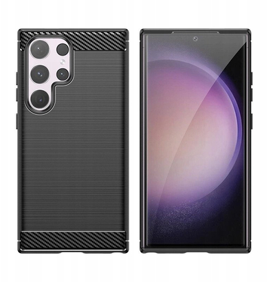 Këllëf silikoni Carbon Case për Samsung Galaxy S24 FE, mbrojtës, i zi