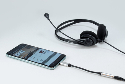Adapter audio Equip 133474, USB-C në 3.5 mm, i zi argjendtë