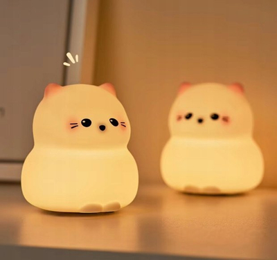 Llambë nate LED silikoni për kalamaj Kitten, 1W, e bardhë