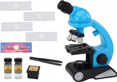 Mikroskop edukativ Micro Microscope For Research, zmadhim 100x 400x 1200x, set me aksesorë, blu