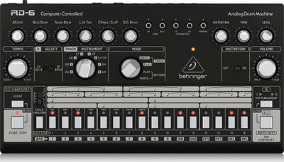 Makinë ritmesh Behringer RD-6-BK, 8 tinguj drumi analog, sequencer me 16 hapa, e zezë