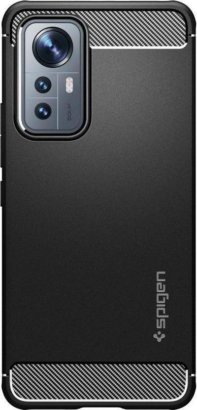 Këllëf telefoni Spigen Rugged Armor për Xiaomi 12 Lite, TPU i butë, mbron nga goditjet, ngjyrë e zezë