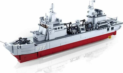 Lodër me kuba ndërtimi Sluban Model Bricks Supply Ship M38 B0701, 497 copa, shkallë 1:450, gri