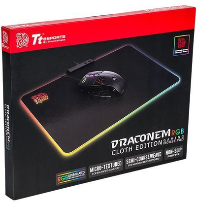Mauspad Tt eSports Draconem RGB Cloth Edition, M, i zi