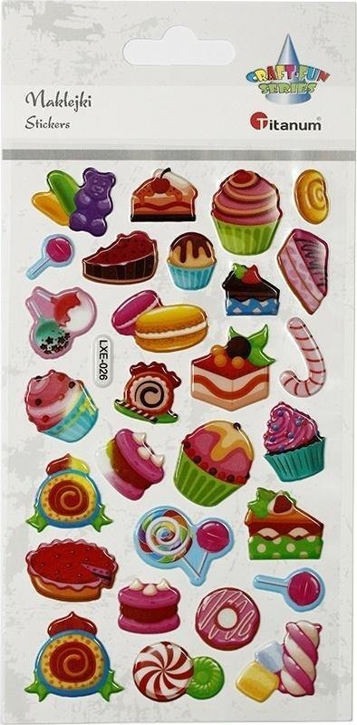 Ngjitëse dekorative Titanum Convex Stickers Sweets, 50 copë, shumëngjyrëshe