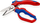 Gërshërë të kënduara për elektricistë Knipex 95 05 20, çelik inox, doreza plastike, blu kuqe