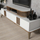 Kabinet TV Kalune Design September, me rafte, këmbë druri, e bardhë