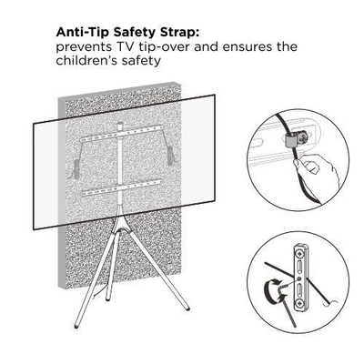 Mbajtëse për TV Techly ICA-TR18SAM, 165.1 cm (65"), e kaftë/zezë