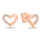 Set Vathë dhe pendant për femra Brilio Silver Heart SET270R, të artë rozë