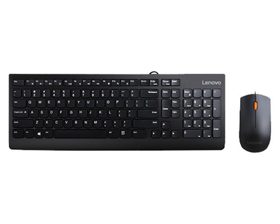 Set tastierë dhe mi Lenovo 300 USB Combo, 1600 dpi, me kabllo, i zi