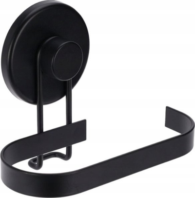 Mbajtës letre tualeti Bathroom Solutions, metal, me kupë thithëse, i zi matte