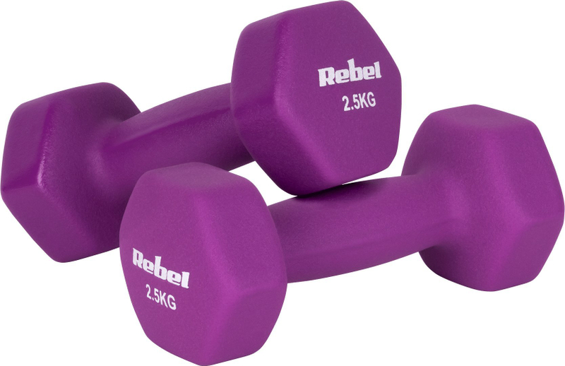 Set dumba Rebel Active HEX, 2x2.5kg, prej gize me neopren, vjollcë