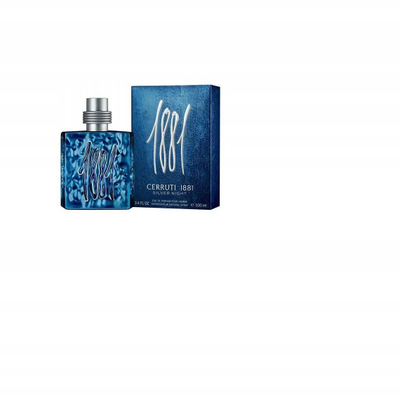 Парфем за мажи Cerruti 1881 Silver Night Eau de Parfum, 50 ml, дрвенеста арома, сино метално шише