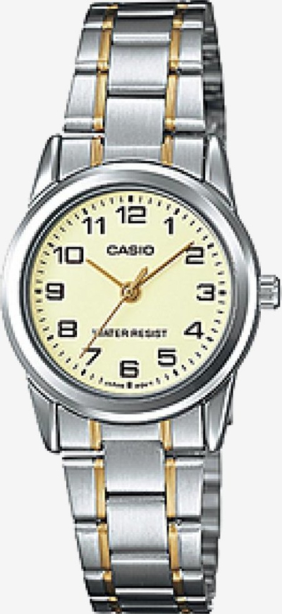 Рачен часовник Casio LTPV001SG-9B за жени, јапонски кварц, иноксен челик во две бои сребро злато