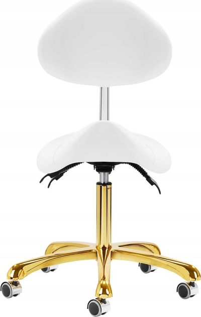 Karrige kozmetike Giovanni Stool 1004, rrotulluese, e bardhë gold