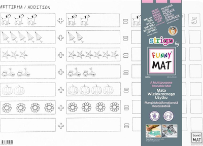 Nënpjatë silikoni FunnyMat Reusable Coloring Placemat Addition, 48x33 cm, e bardhë