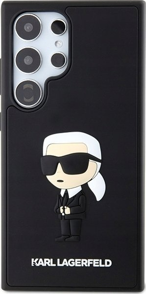 Kapak telefoni Karl Lagerfeld Ikonik KLHCS24L3DRK, për Samsung Galaxy S24 Ultra, gome, i zi