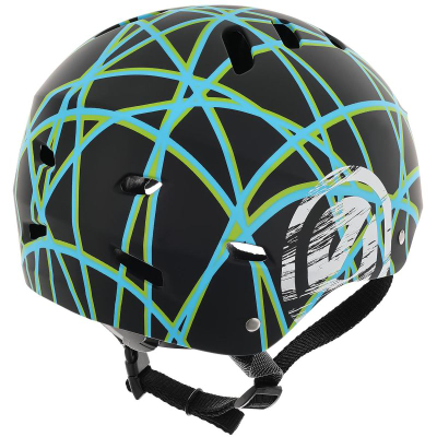 Helmetë skateri Enero Pro Skate Scratch R.S, përmasa M, e rregullueshme, e zezë me figura