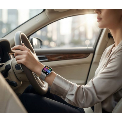 Smartwatch për goca Gravity GT44-4, ekran 1.75", IP68, argjend me rrip të bardhë