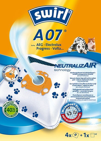 Qese fshese me korrent Swirl A07, NeutralizAir, 4 copë, e bardhë