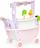 Karrocë lodër druri ECOTOYS Wooden Ice Cream Shop Cart, edukative, për kalamaj 3+, shumëngjyrëshe