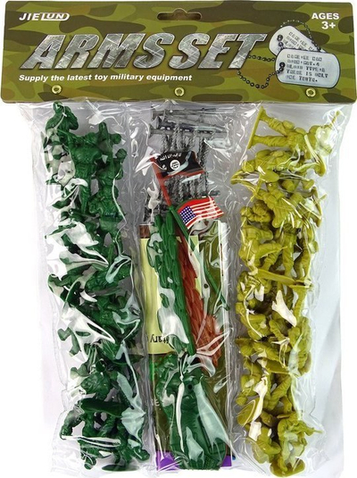 Lodra ushtarake Jielong Army Set, 51 copa, figura plastike, shumëngjyrëshe