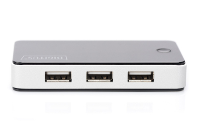 USB разводник Дигитус USB 2.0, 7 порти, 480 Mbps, црн