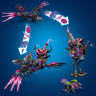 Set me kuba LEGO DREAMZzz Never Witch’s Midnight Raven 71478, për kalamaj 9+ vjeç, 1200+ copa, me ngjyra nga të gjitha