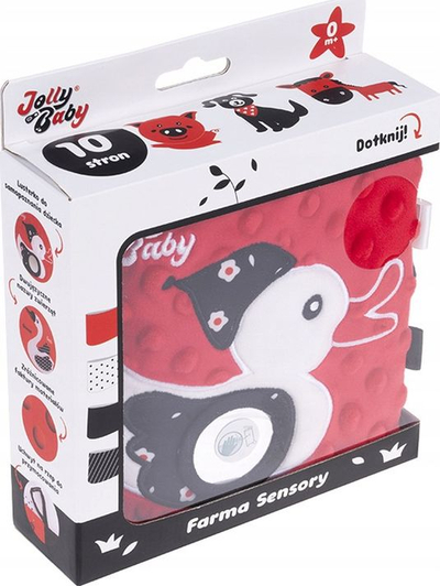 Libër sensitiv për beba Jolly Baby Farm, material i butë, me varëse, shumëngjyrësh