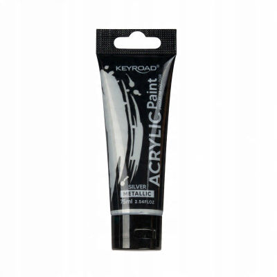 Ngjyrë akrilike Keyroad, 75ml, metalike argjend