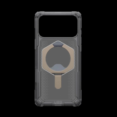 Mbrojtëse UAG Plasma XTE MagSafe për iPhone 17 Pro Max, me këmbë mbajtëse, transparente gri Titanium