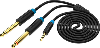 Kabëll audio Vention, 3.5mm në 2x 6.3mm, 1.5m, i zi
