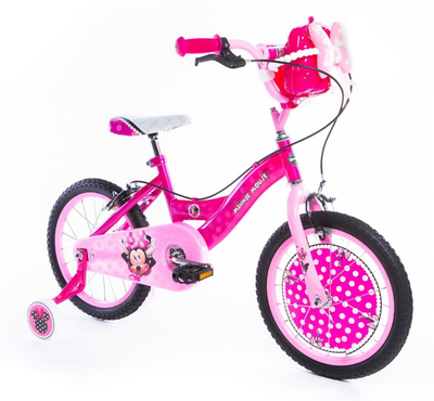 Biçikletë për fëmijë Huffy Minnie Jr 21998W, 16", me rrota ndihmëse, rozë