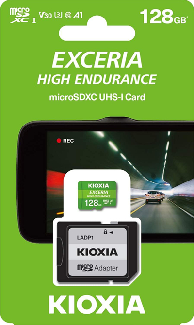 Kartë memorie microSD Kioxia Exceria High Endurance, 128GB, microSDXC UHS-I Class 10 U3, e gjelbër