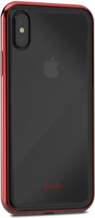 Mbrojtëse telefoni Moshi Vitros për iPhone X, plastike, transparente, e kuqe