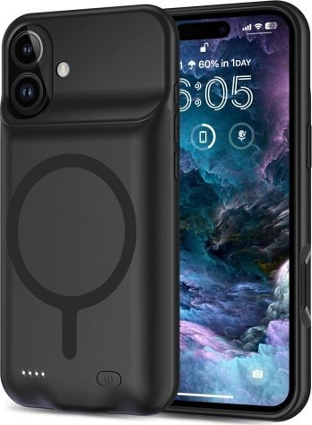 Maskë me bateri Tech-Protect Powercase MagSafe për iPhone 16, 7000mAh, e zezë