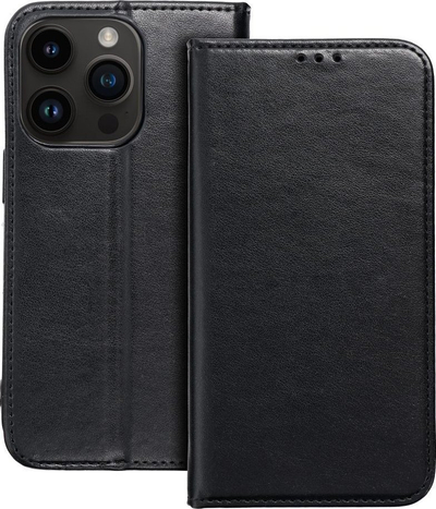 Kалeф телефон Smart Magneto за iPhone 15 Plus, со магнет, функција паричник, црна