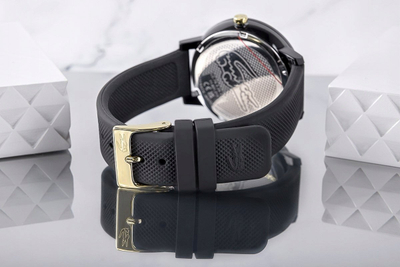 Ora dore Lacoste 12.12 Multi 2001327, 38mm, rrip silikoni, e zezë