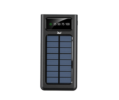 Power Bank meanIT P1, Solar, me dritë, 10,000mAh, e zezë