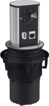Aksesor energjie BACHMANN Elevator, 1x prizë Schuko, 1x portë rrjeti CAT6, 1x portë USB 3.0