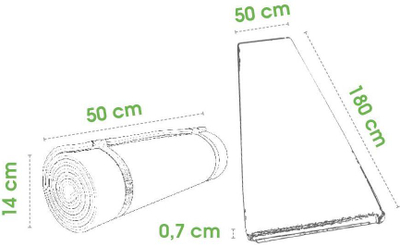 Shtrat izoterm kampingu Spokey DRIFTER, 180x50 cm, shkumë izoluese, gri