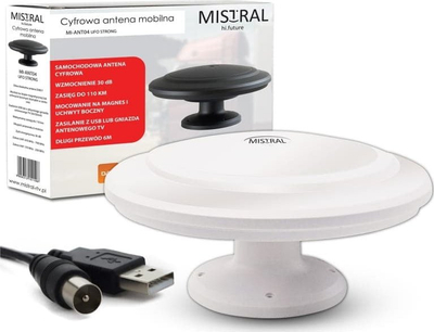 Antena jashtë Mistral MI ANT04, DVB T, me USB, ngjyrë e zezë