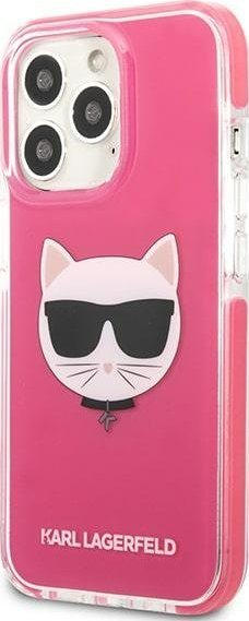 Maskë telefoni Karl Lagerfeld Choupette Head, për iPhone 13 Pro Max 6.7", TPE, rozë e fortë