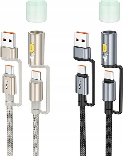 Kabllo karikimi Hoco U138, USB A në USB C, 60W 3A, 1.2m, me dritë LED